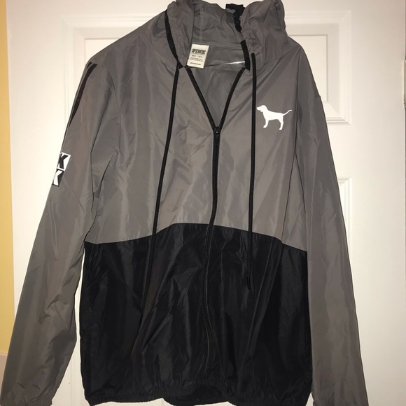 VS Pink-Grey Anorak Full Zip Hoodie Windbreaker - Picture 2 of 6